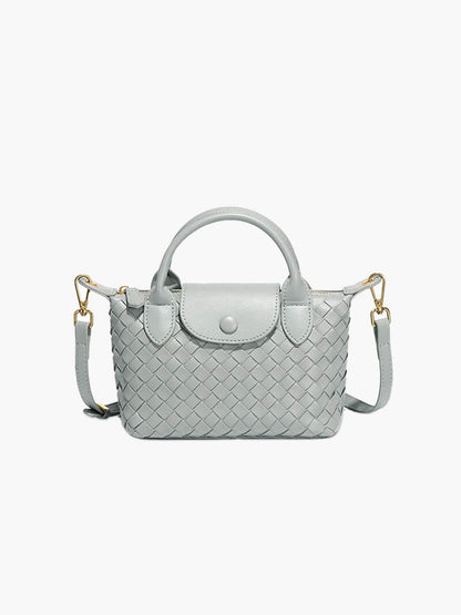 Kunstleer Tasje Gevlochten Look Mini Handtas