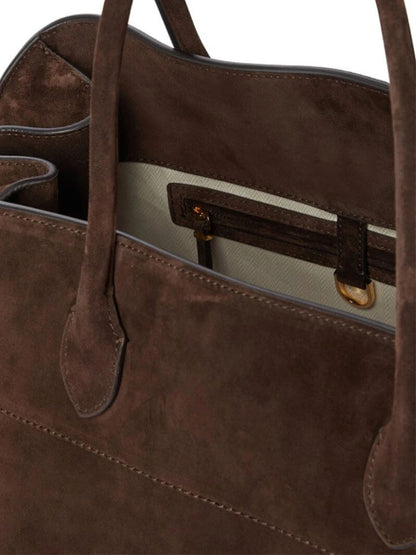 Bruine Suede Schouder tas van Leer