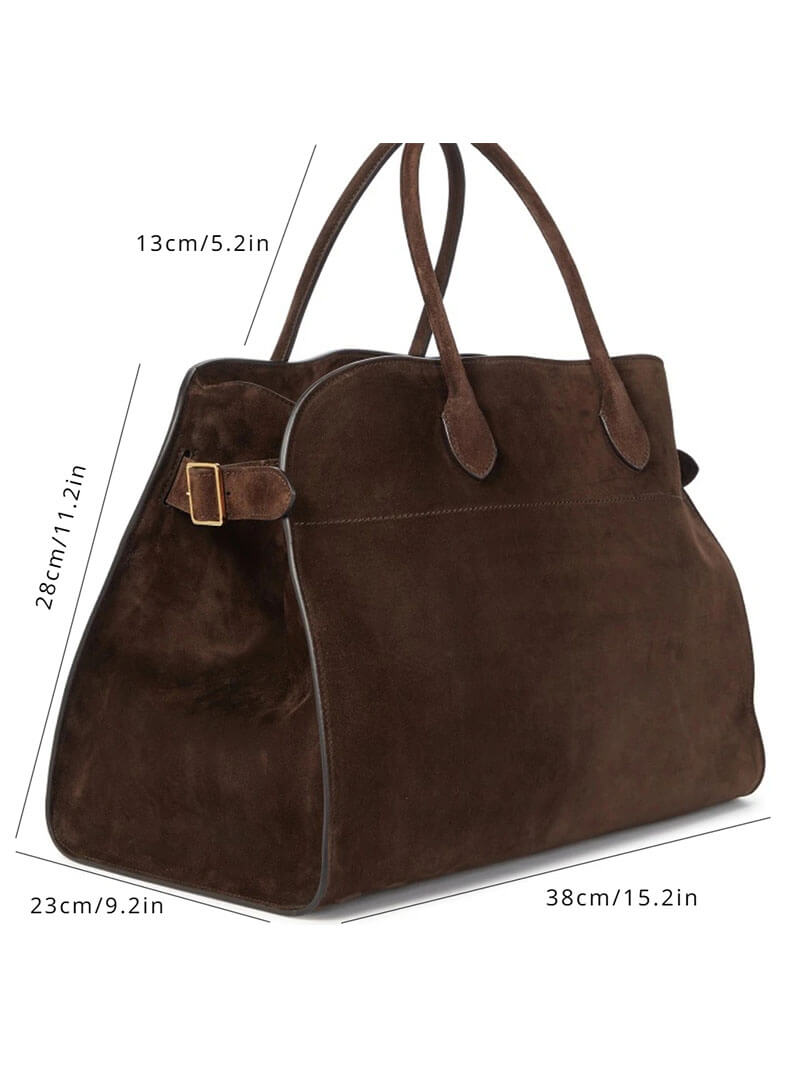 Bruine Suede Schouder tas van Leer