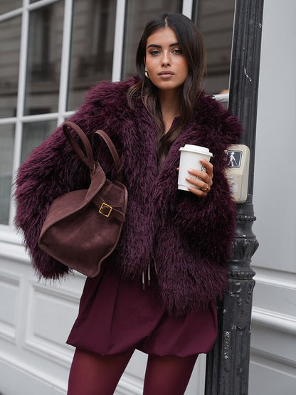 Bruine Suede Schouder tas van Leer