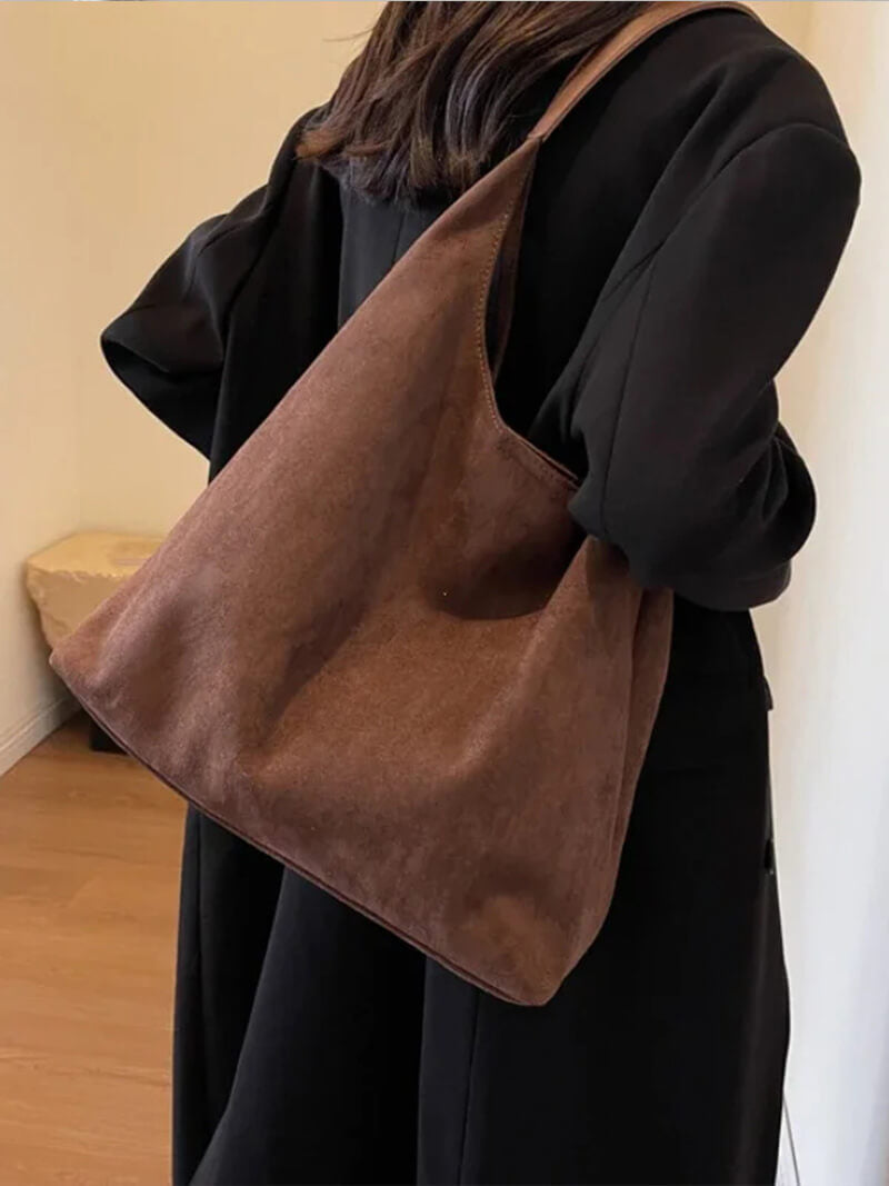 Suède Schoudertas Elegante Minimalistisch Stijl