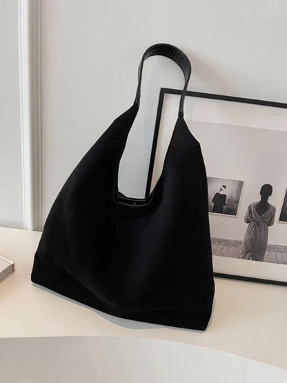 Suède Schoudertas Elegante Minimalistisch Stijl