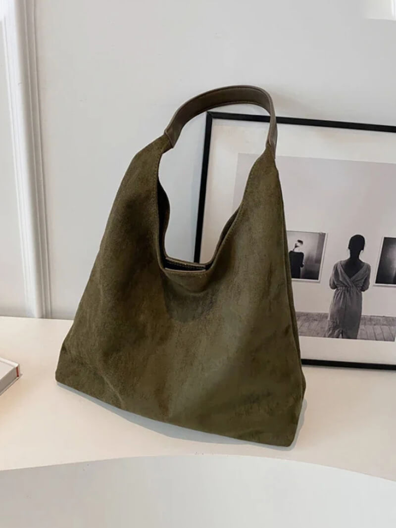 Suède Schoudertas Elegante Minimalistisch Stijl