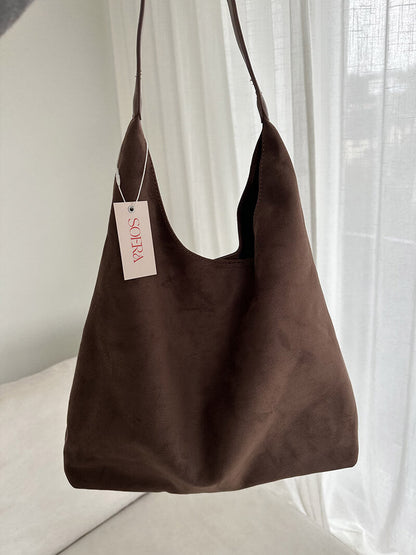 Suède Schoudertas Elegante Minimalistisch Stijl