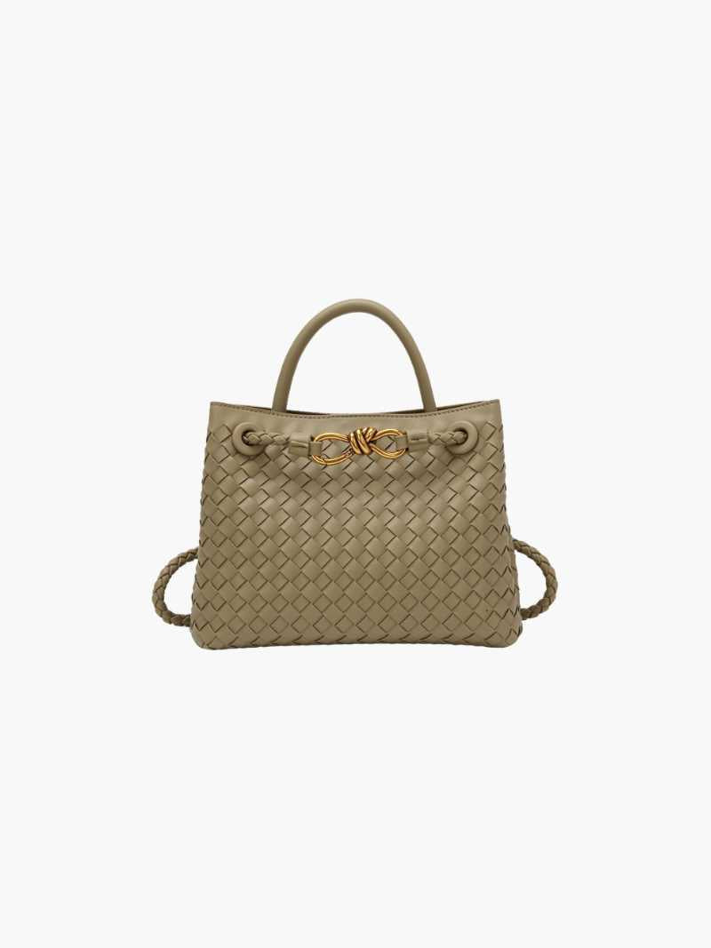 Kleine Schoudertas Gevlochten Leder Look Elegant Design