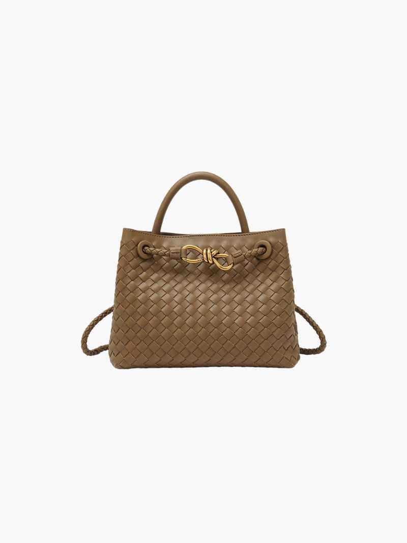 Kleine Schoudertas Gevlochten Leder Look Elegant Design