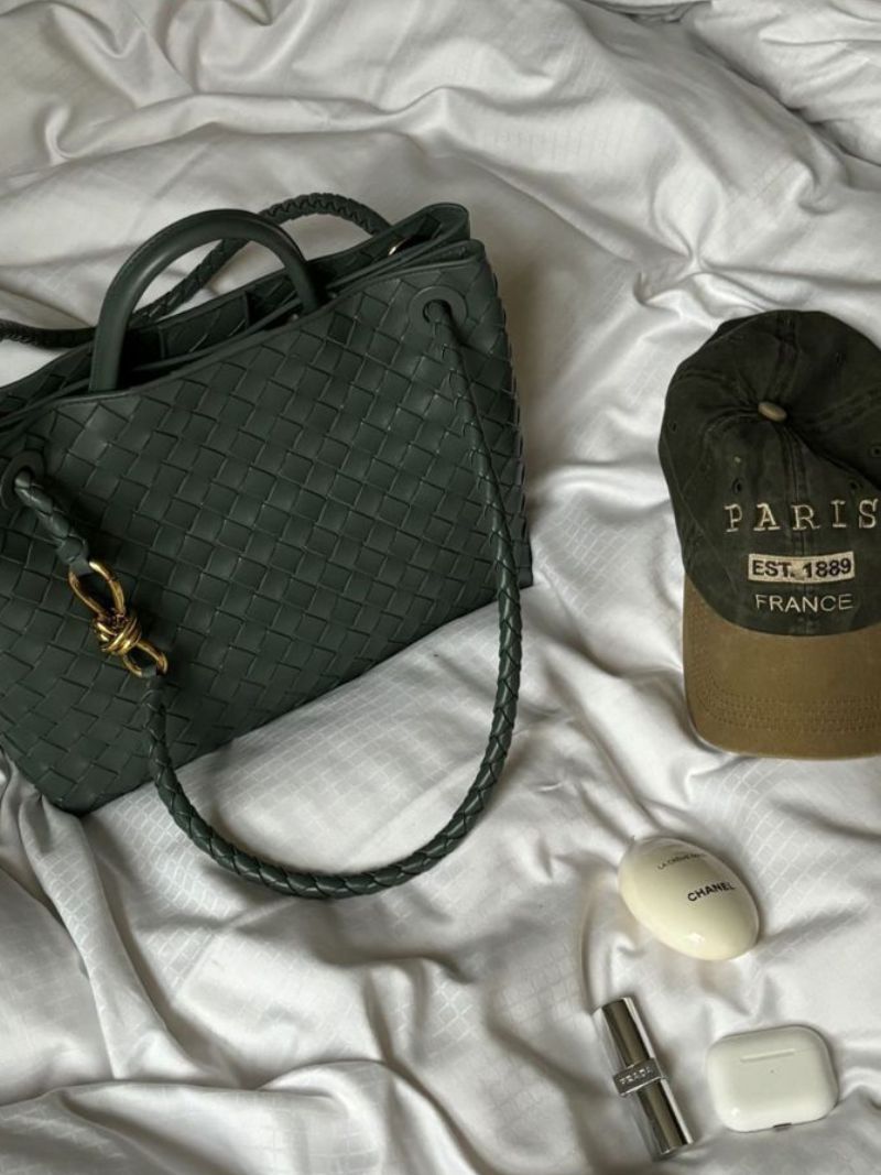 Dames Handtas Gevlochten Leder Look Elegance