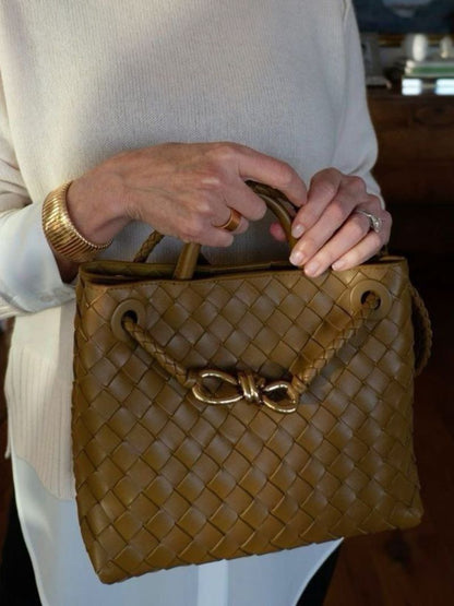 Dames Handtas Gevlochten Leder Look Elegance