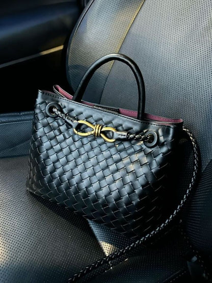 Dames Handtas Gevlochten Leder Look Elegance