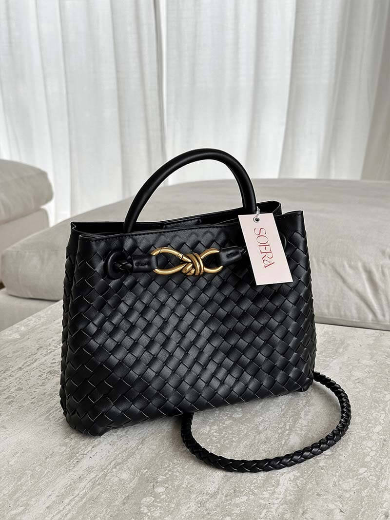 Dames Handtas Gevlochten Leder Look Elegance