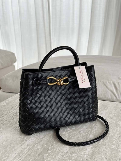 Dames Handtas Gevlochten Leder Look Elegance