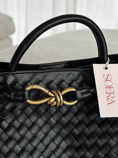 Dames Handtas Gevlochten Leder Look Elegance