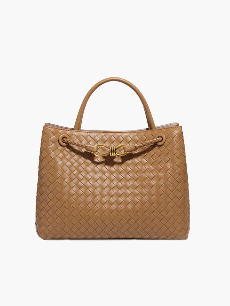 Dames Handtas Gevlochten Leder Look Elegance