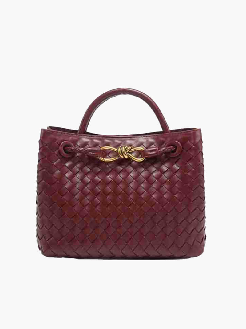 Kleine Schoudertas Gevlochten Leder Look Elegant Design