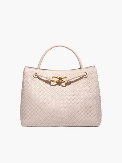Kleine Schoudertas Gevlochten Leder Look Elegant Design