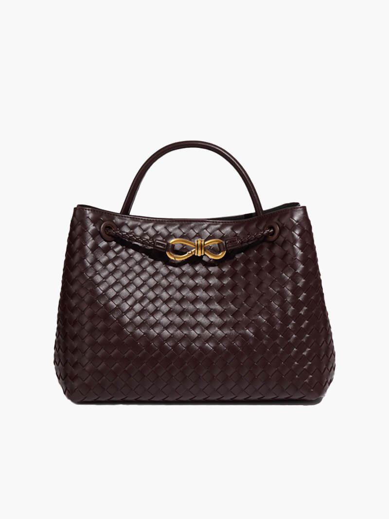 Kleine Schoudertas Gevlochten Leder Look Elegant Design