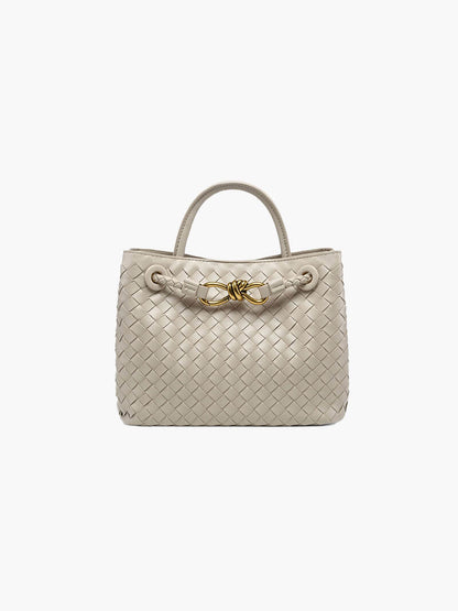 Kleine Schoudertas Gevlochten Leder Look Elegant Design