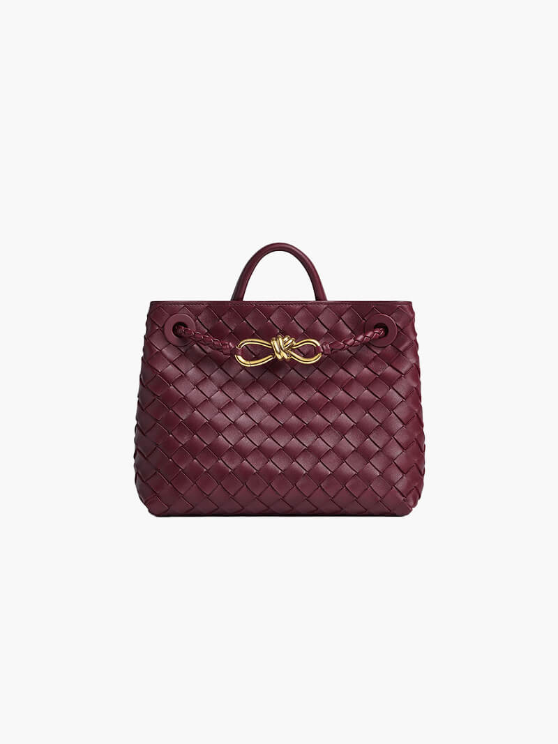 Kleine Schoudertas Gevlochten Leder Look Elegant Design