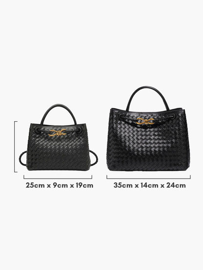 Kleine Schoudertas Gevlochten Leder Look Elegant Design