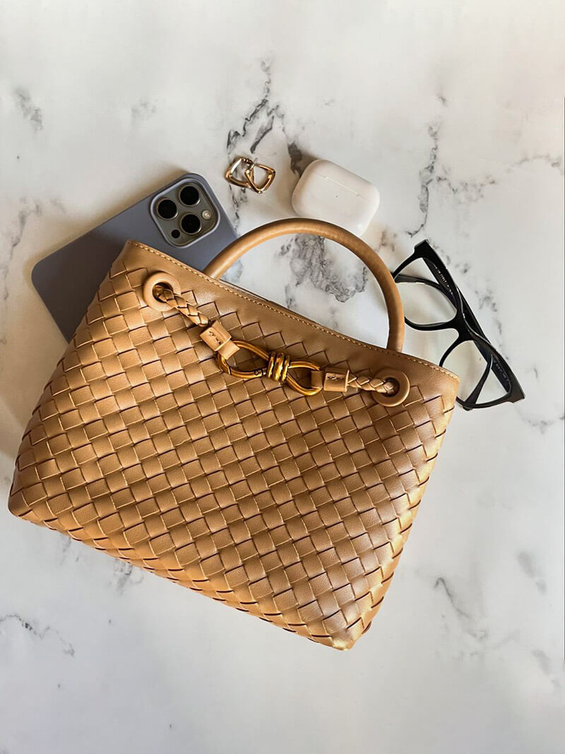 Dames Handtas Gevlochten Leder Look Elegance