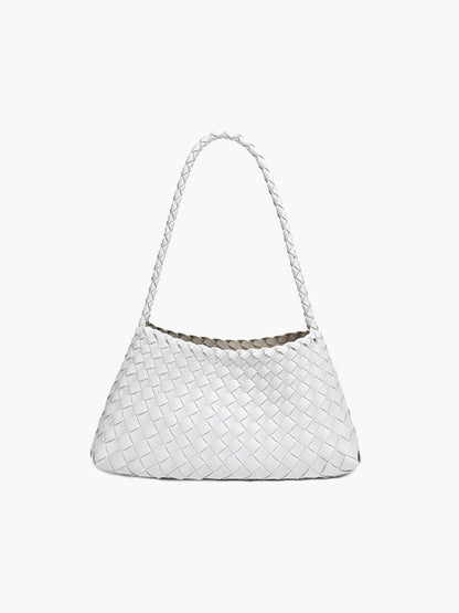 Lederen Schoudertas Gevlochten Look Stijlvol Design