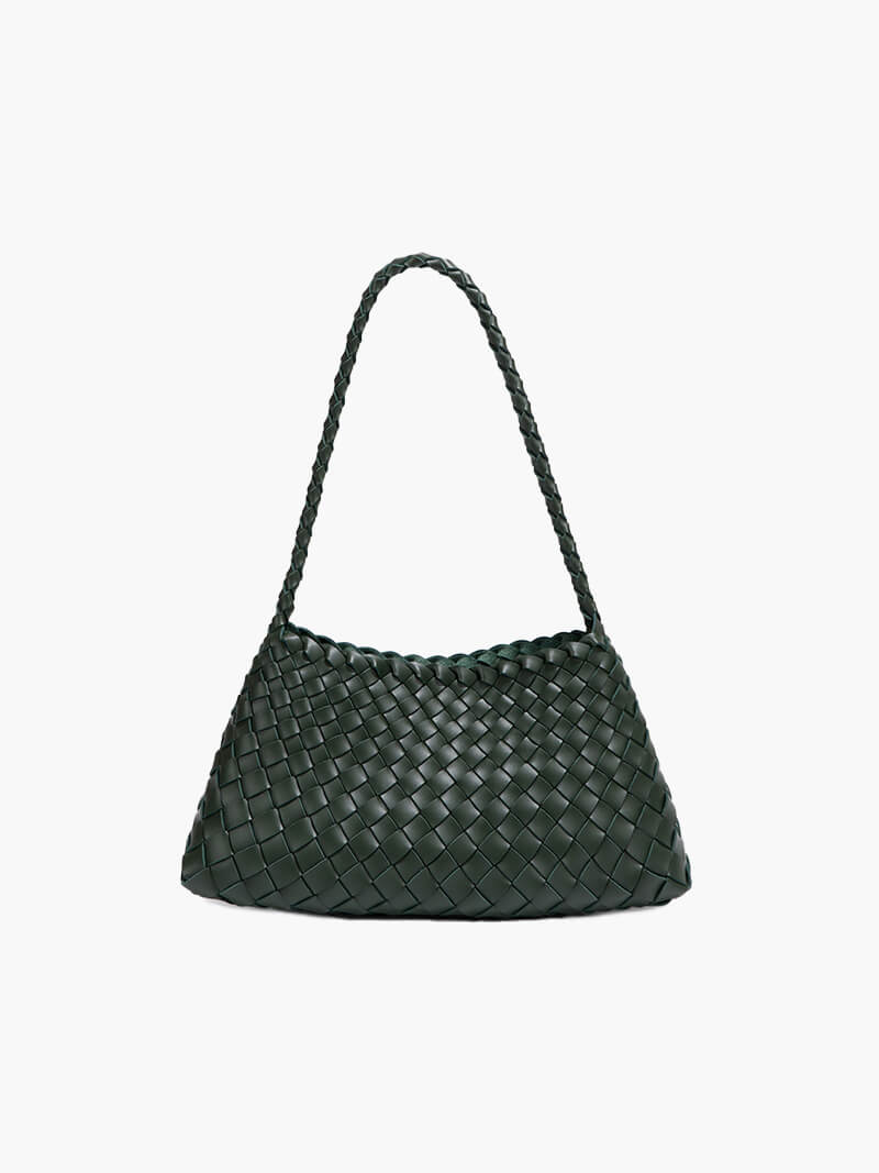Lederen Schoudertas Gevlochten Look Stijlvol Design