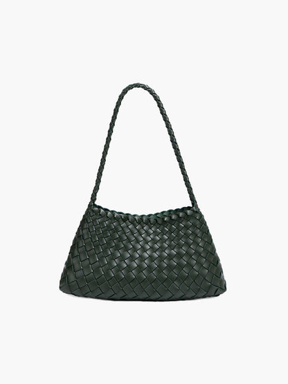 Lederen Schoudertas Gevlochten Look Stijlvol Design