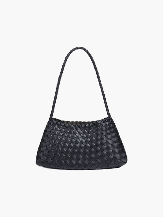 Lederen Schoudertas Gevlochten Look Stijlvol Design - StudioMarella
