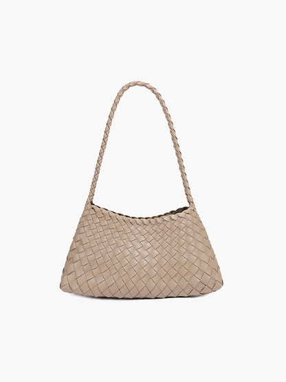 Lederen Schoudertas Gevlochten Look Stijlvol Design