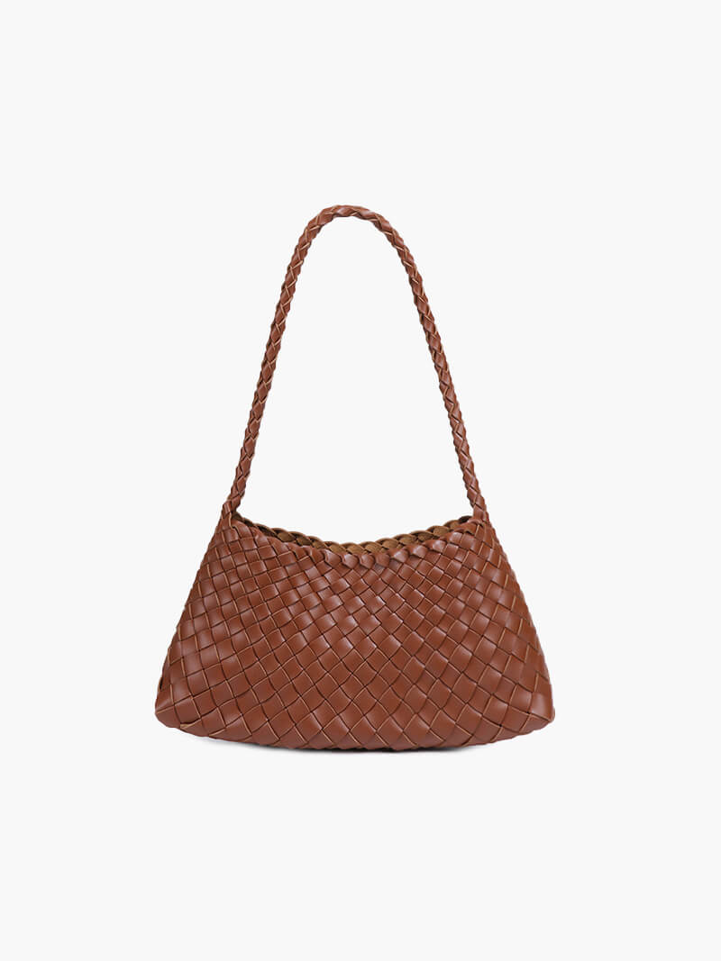 Lederen Schoudertas Gevlochten Look Stijlvol Design