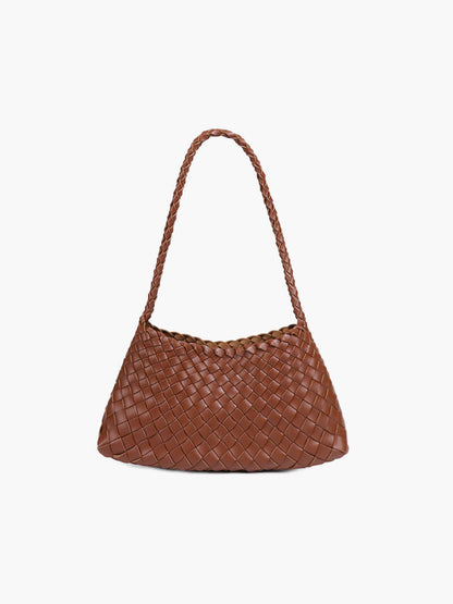 Lederen Schoudertas Gevlochten Look Stijlvol Design