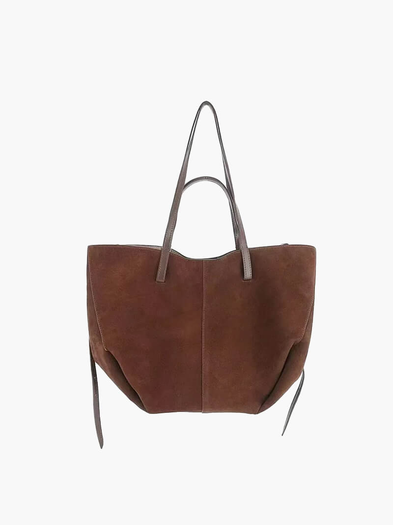 Dames Leren Shopper Tas Suède Grote Ruimte - StudioMarella