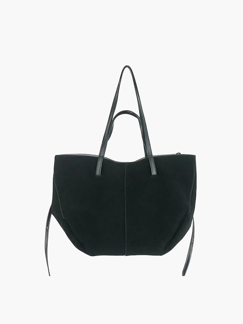 Dames Leren Shopper Tas Suède Grote Ruimte