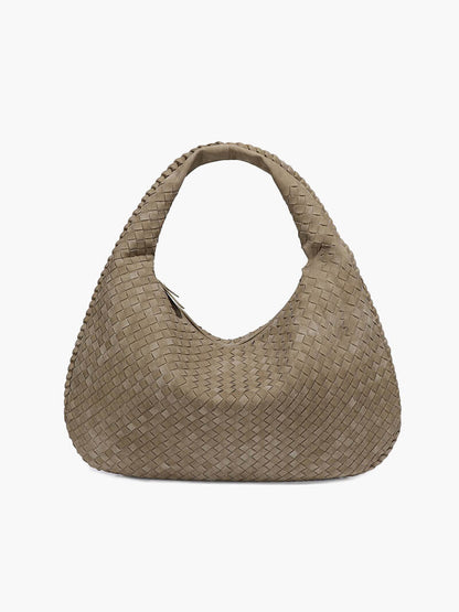 Grote Suède Schoudertas Gevlochten Hobo Stijl - StudioMarella