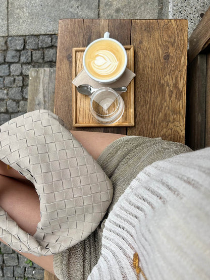 Suède Mini-Tas Gevlochten Stijl Ilyse Look
