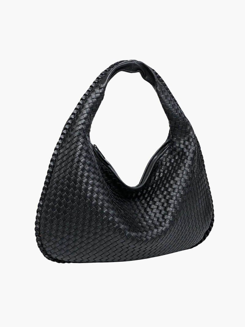 Grote Leer Tas Gevlochten Hobo Design - StudioMarella
