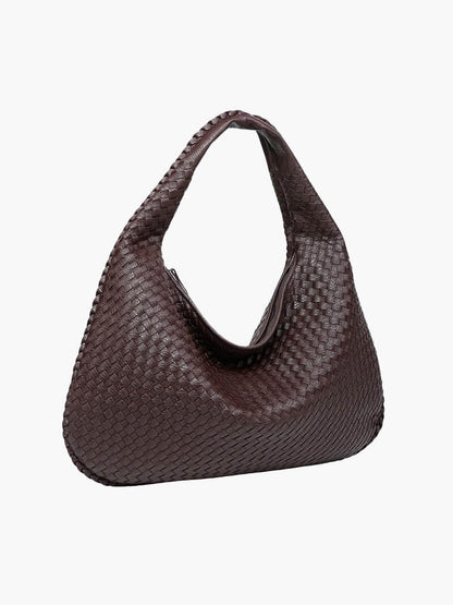 Grote Leer Tas Gevlochten Hobo Design