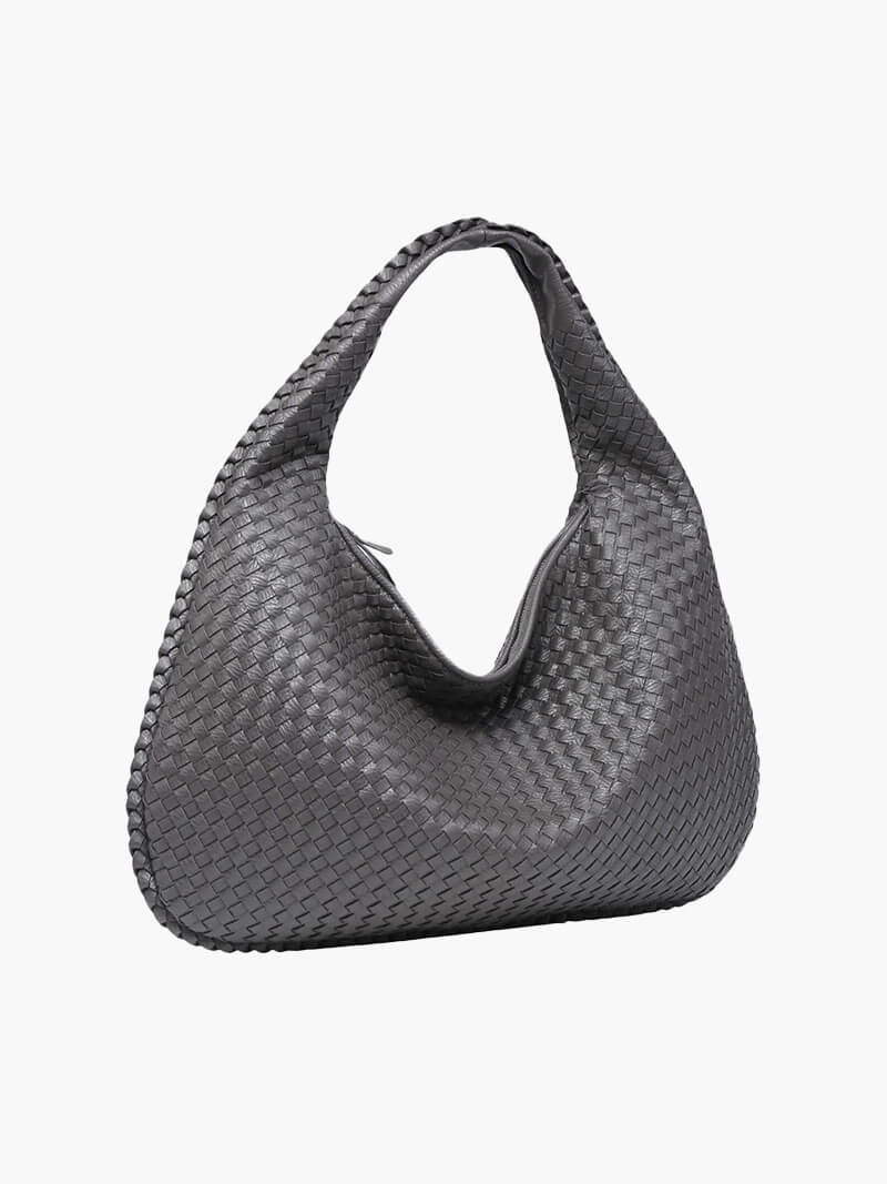 Grote Leer Tas Gevlochten Hobo Design
