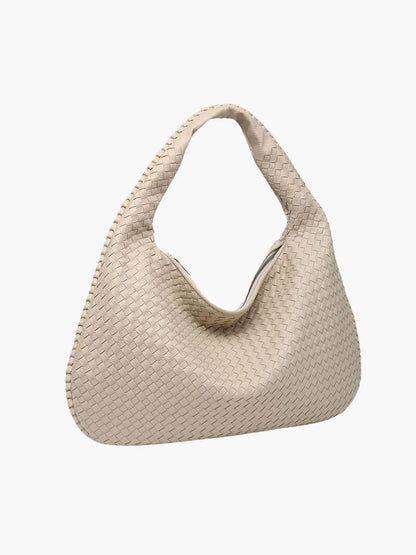 Grote Leer Tas Gevlochten Hobo Design
