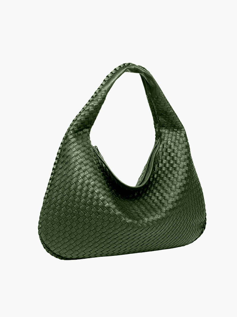 Grote Leer Tas Gevlochten Hobo Design