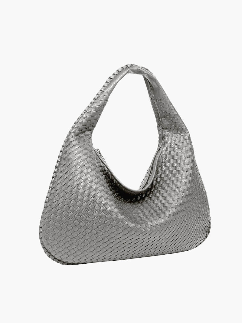 Grote Leer Tas Gevlochten Hobo Design