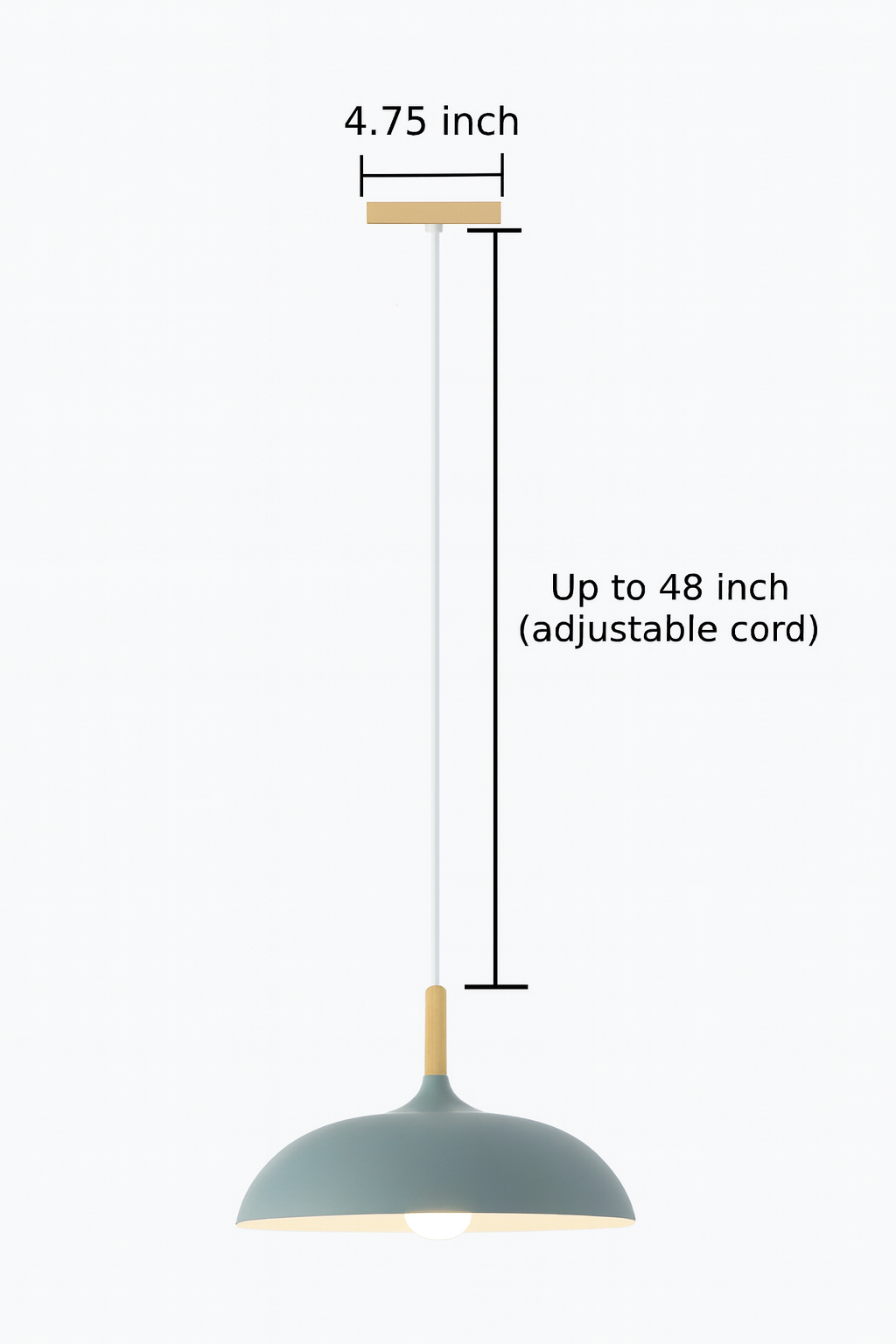 Hanglamp Pastel Aluminium Hout Retro Koepel Bol E27 Kinderkamer Woonkamer