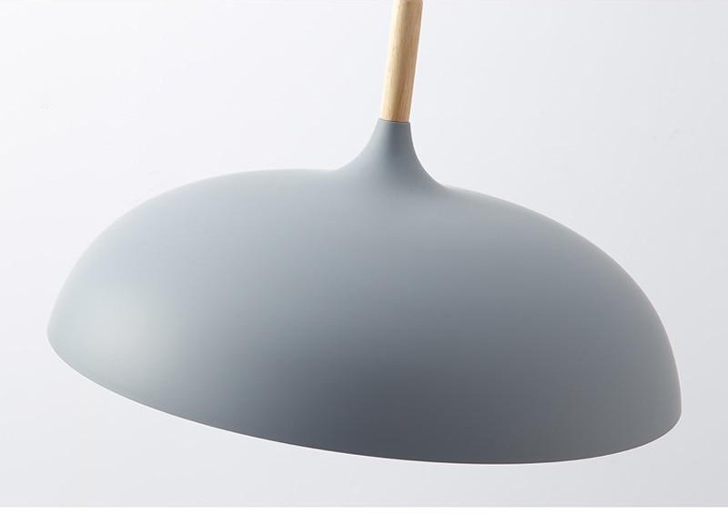 Hanglamp Pastel Aluminium Hout Retro Koepel Bol E27 Kinderkamer Woonkamer