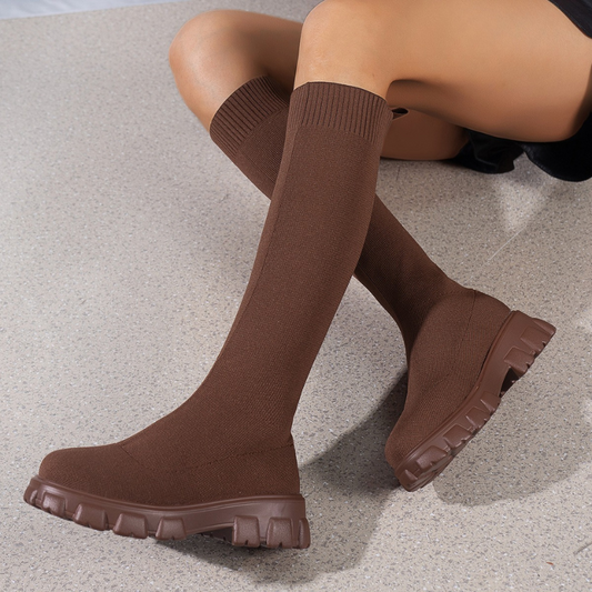 Dames Laarzen Sokken Soft Stoffen Comfortabele Trendy Laarzen - StudioMarella