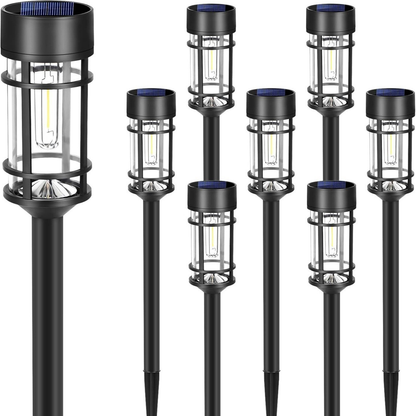 Solar Tuinverlichting LED Warmwit Waterdicht IP65 met Schemersensor Modern Zwart voor Paden en Gazon