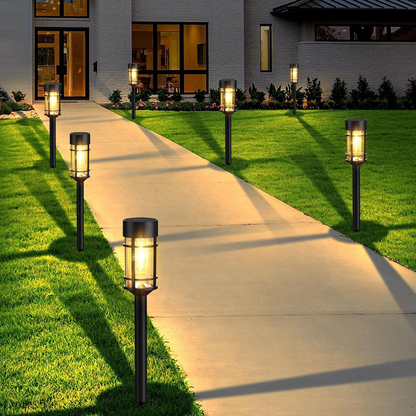 Solar Tuinverlichting LED Warmwit Waterdicht IP65 met Schemersensor Modern Zwart voor Paden en Gazon