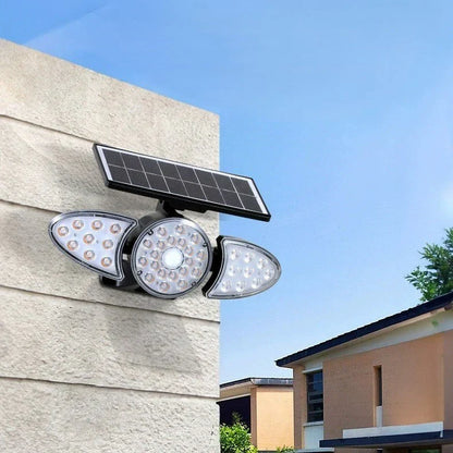 Solar Wandlamp LED Warm Wit Rechthoekig Zwart voor Gevel Tuin Modern IP65 Waterdicht Sfeerlicht