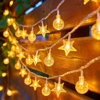 Solar LED Tuinverlichting Snoer Weerbestendig Meerkleurig Buiten Automatische Schemersensor Terras Decoratie