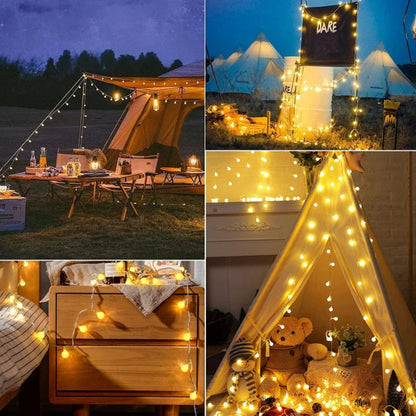 Solar LED Tuinverlichting Snoer Weerbestendig Meerkleurig Buiten Automatische Schemersensor Terras Decoratie