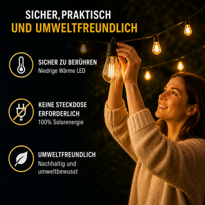 Solar LED Lichtsnoer 5-10m Outdoor Waterdicht Tuinverlichting Camping Decoratie